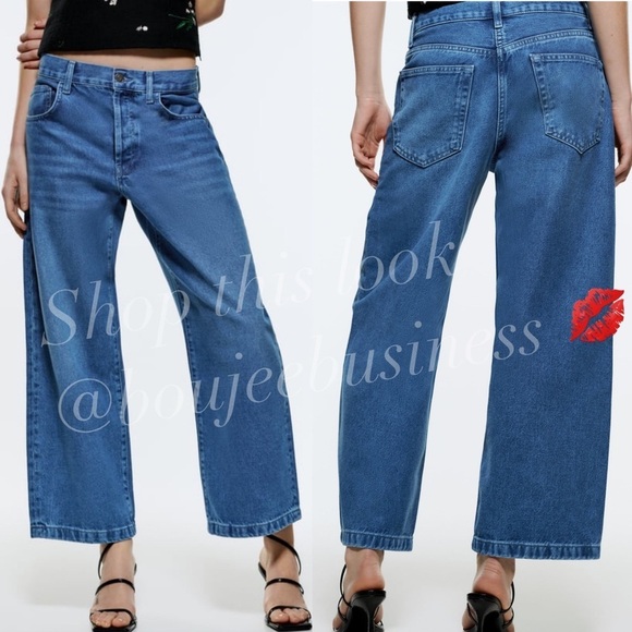 ZARA Mid Length Culotte Jeans BNWT - Picture 3 of 5